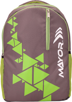 

Mayor 17 inch Laptop Backpack(Green), Grey / lime green
