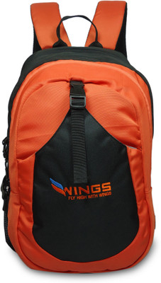 

Wings Genuine School College Multipurpose 30 L Backpack(Orange, Black), Black;orange