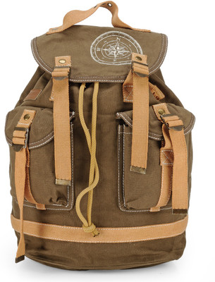 

The House of Tara Wax Coated Cotton Canvas 27 L Backpack(Green)