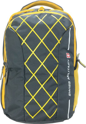 

Swiss Military Polyester 31 L Backpack(Grey), Yellow & grey