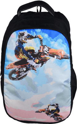 

Zwart Bike-Print 25 L Backpack(Multicolor)
