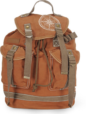 

The House of Tara Wax Coated Cotton Canvas 27 L Backpack(Brown), Orange