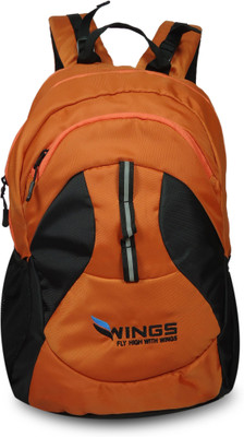 

Wings Legacy Multipurpose College 30 L Backpack(Orange, Black), Black;orange