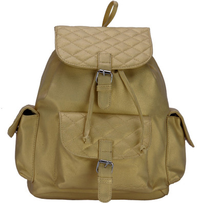 The Zoya Life Zoya 2 L Backpack(Gold), Dull gold