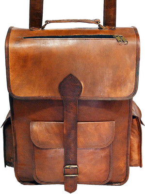 

Hide1858 Genuine Leather Messenger Cum Dark Tan Bag 2.5 L Backpack(Brown)