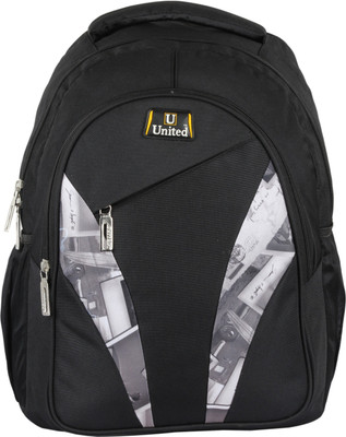 

United Bags Swish Blade Postcard 35 L Medium Laptop Backpack(Grey, Black), Grey and black