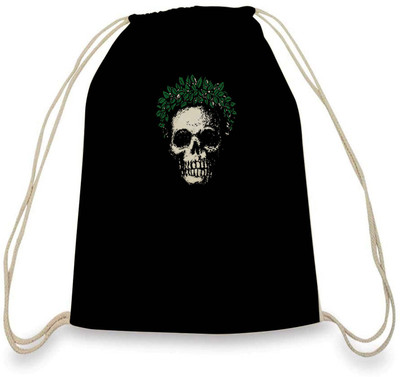 

ColorPlus Skull Drawsting Bag001 3 L Regular Backpack(Black, Green, White)