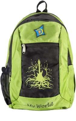 

MII Bags Happy Days 18 Inch 25 L Backpack(Green, Black), Black;green