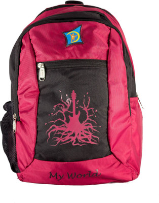 

MII Bags Happy Days 18 Inch 25 L Backpack(Maroon, Black), Black;maroon