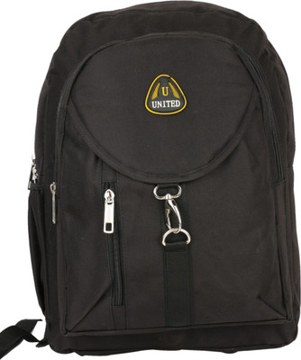 

United Bags Buckle Front All Blck 35 L Medium Backpack(Black)