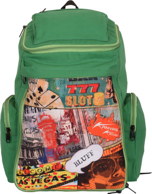 

Kanvas Katha Knapsack Canvas Digitally printed 20 L Backpack(Green), P.green