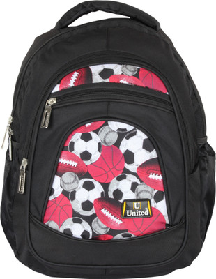 

United Bags Precious Stone Football Fan 35 L Medium Laptop Backpack(Red, Black), Red and black