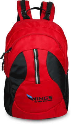 

Wings Legacy Multipurpose College 30 L Backpack(Red, Black), Black;red