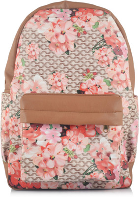 

Shaun Design Pink Floral Leatherette 8 L Backpack(Pink)