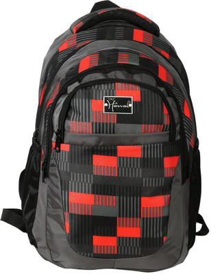 

Hawai Checkered Style 15.4 L Medium Backpack(Black, Orange)