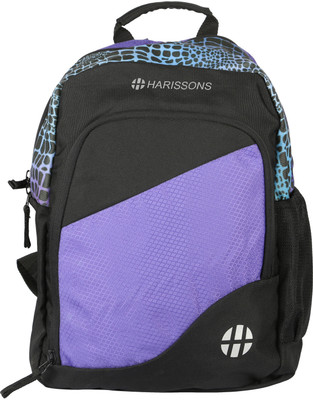 

Harissons Waves 27 L Free Size Backpack(Black, Purple)