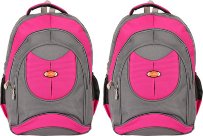 

Nl Bags thundercombo-06 20 L Backpack(Grey, Pink), Multicolor