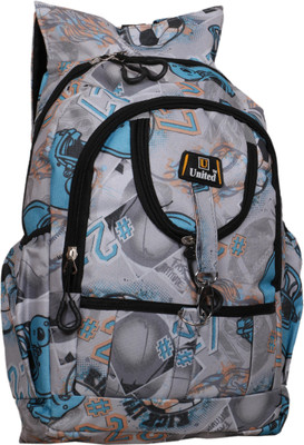 

U United White Football 13 L Backpack(Grey)