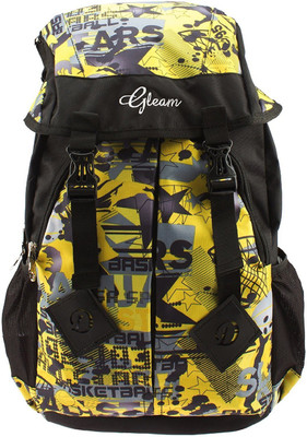 

Gleam Trendy Multicolour School & College Bag with Hood Pocket ( Yellow & Black ) 30 L Backpack(Yellow)