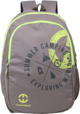 

Tanworld Holden Green Economical Student Backpack - Stylish Lightweight unisex College bag 24 L Backpack(Grey, Green), Fluorescent green;grey