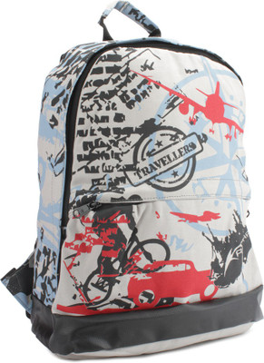 

Kanvas Katha Backpack(Grey, Red)