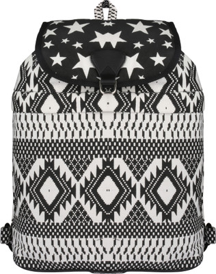 

Crafts My Dream Rope Multi Color Bag 4 L Backpack(Multicolor), Black and white star prind