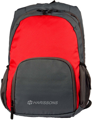 

Harissons Basic 21 L Free Size Backpack(Grey, Red), Red;grey