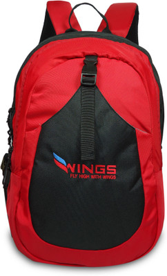 

Wings Genuine School College Multipurpose 30 L Backpack(Red, Black), Black;red