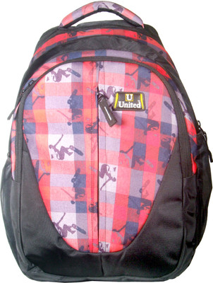 

United Bags Centre Chain ChakK De 35 L Medium Backpack(Red, Black), Shades of red and black