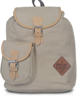 

Pickpocket Back Pack Beige Canvas ladies bag 2 L Backpack(Beige)