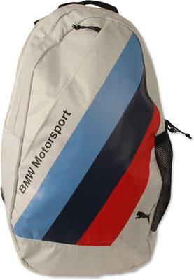 

Puma 73186 31 L Medium Backpack(Grey), White-bmw stripes
