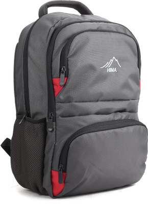 HIMA Laptop Backpack(Grey), Grey and red