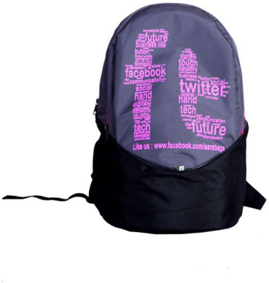 

SARA school bags 25 L Backpack(Grey), Black