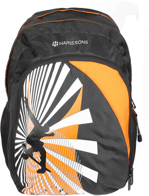 

Harissons Glider 38 L Free Size Backpack(Black), Black & orange