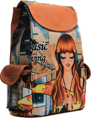

Pochette Multicolor Women & Girl 12 L Backpack(Multicolor)