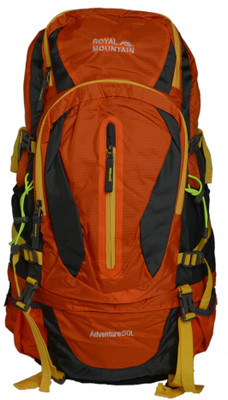 

ROYAL MOUNTAIN (WITH RAINCOVER) 50 L Backpack(Multicolor), Orange