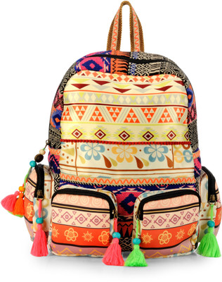 

The House of Tara Printed Fabric and Cotton Durrie 27 L Backpack(Multicolor), Multicolor;yellow