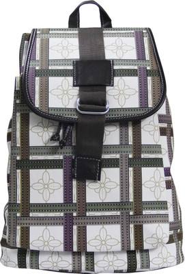 

Moladz Flowral Sac Bag 12 L Backpack(White, Green), White and green