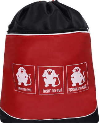 

Bleu Drawstring 10 L Backpack(Black, Red)