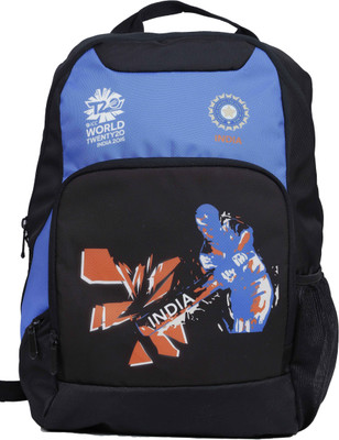 

ICC T20 CRICKET WORLD CUP INDIA BACKPACK 18 L Backpack(Black, Blue), Black and blue