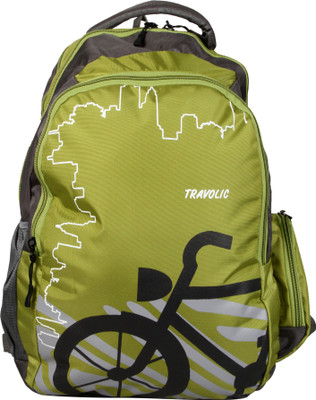 

Travolic Bike Green 30 L Laptop Backpack(Green), White