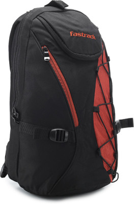 Fastrack Backpack(Black), Black and rust