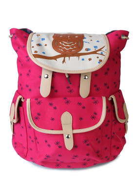 

Kleio Printed Canvas Backpack 1 L Backpack(Pink)