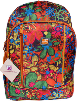 

Fashion Knockout Digital Flowery print 5 L Laptop Backpack(Orange)