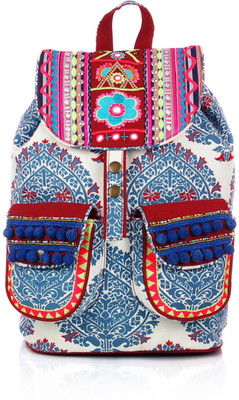 

Shaun Design Motifs Embellished 8 L Medium Backpack(Red, Blue)