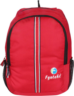 

Fyntake B-BAG 25 L Backpack(Red), Full red with white patti