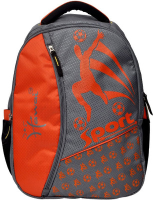 

Hawai Capacious And Trendy 15.4 L Medium Backpack(Orange, Grey), Grey;orange