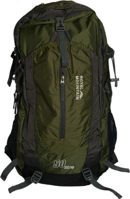 

ROYAL MOUNTAIN ( WITH RAINCOVER) 50 L Backpack(Green), Dark green