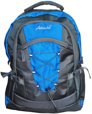 Attache Polyter School Bag 30 L Backpack(Blue), Blue and grey