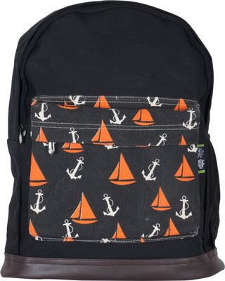 

Kanvas Katha Fashion Canvas Printed 15 L Backpack(Black)